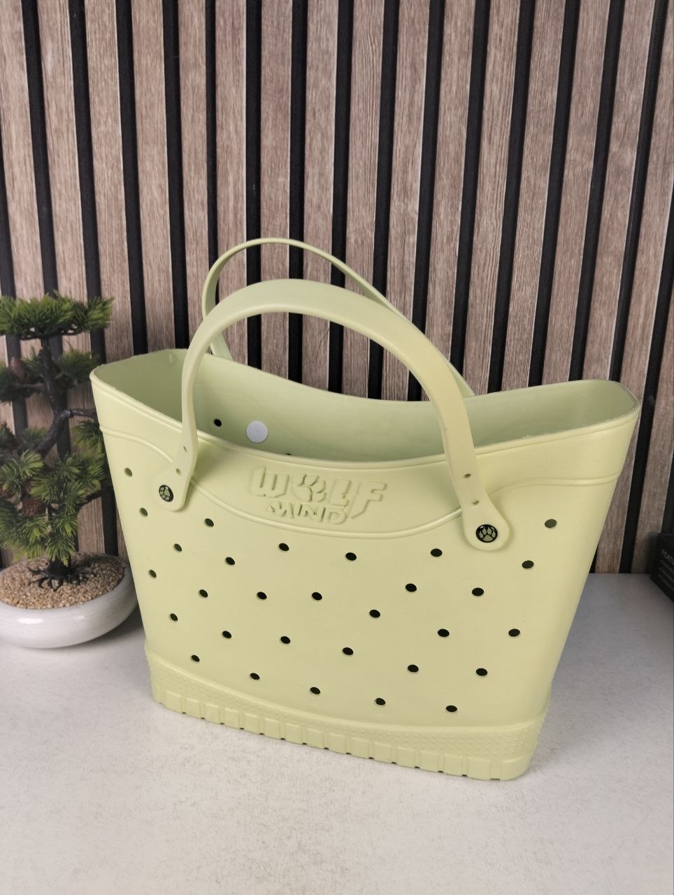 Grand sac de plage ajouré en EVA et silicone imperméable
