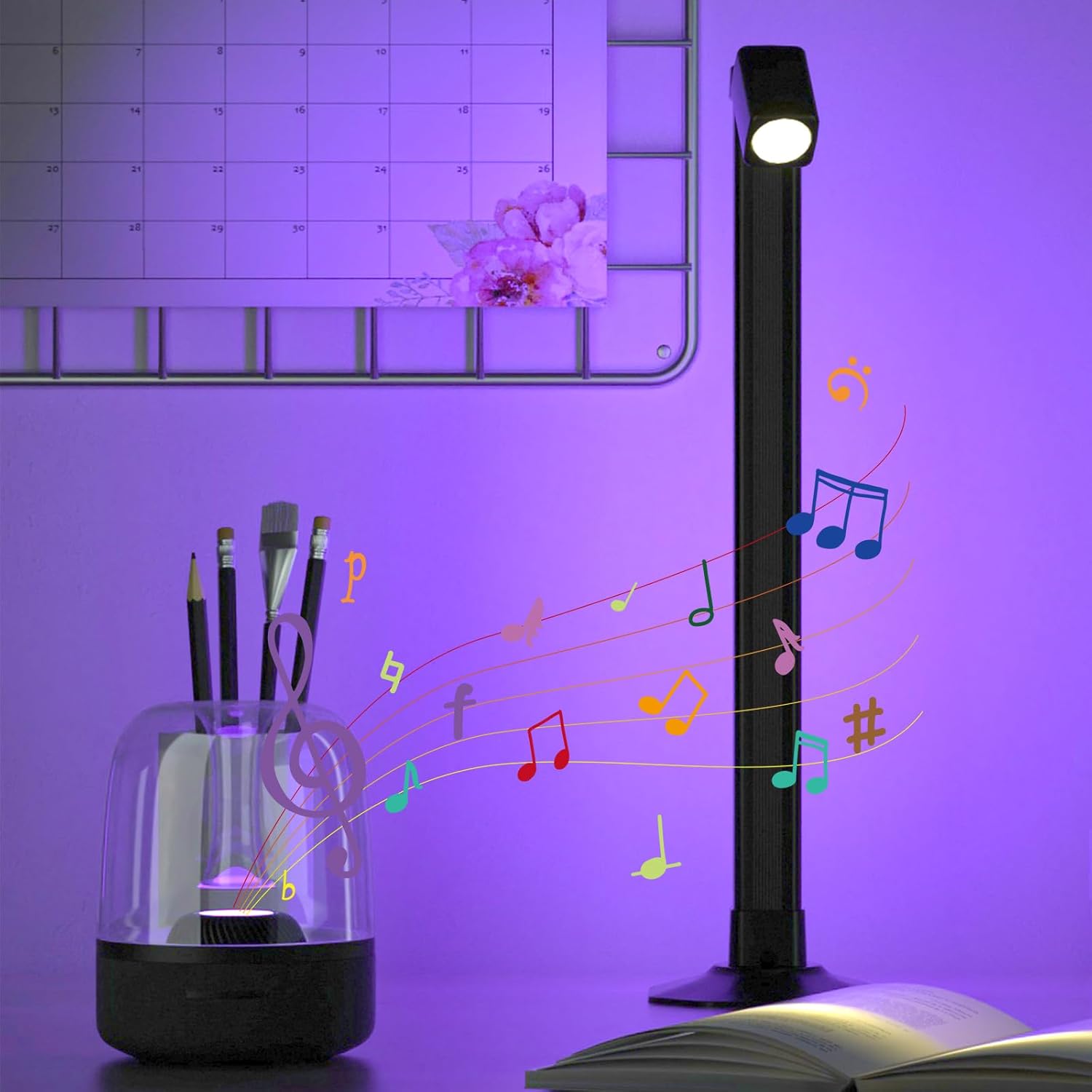مصباح أرضية LED ذكي زاوية RGB مع جهاز تحكم عن بعد، قطعة واحدة