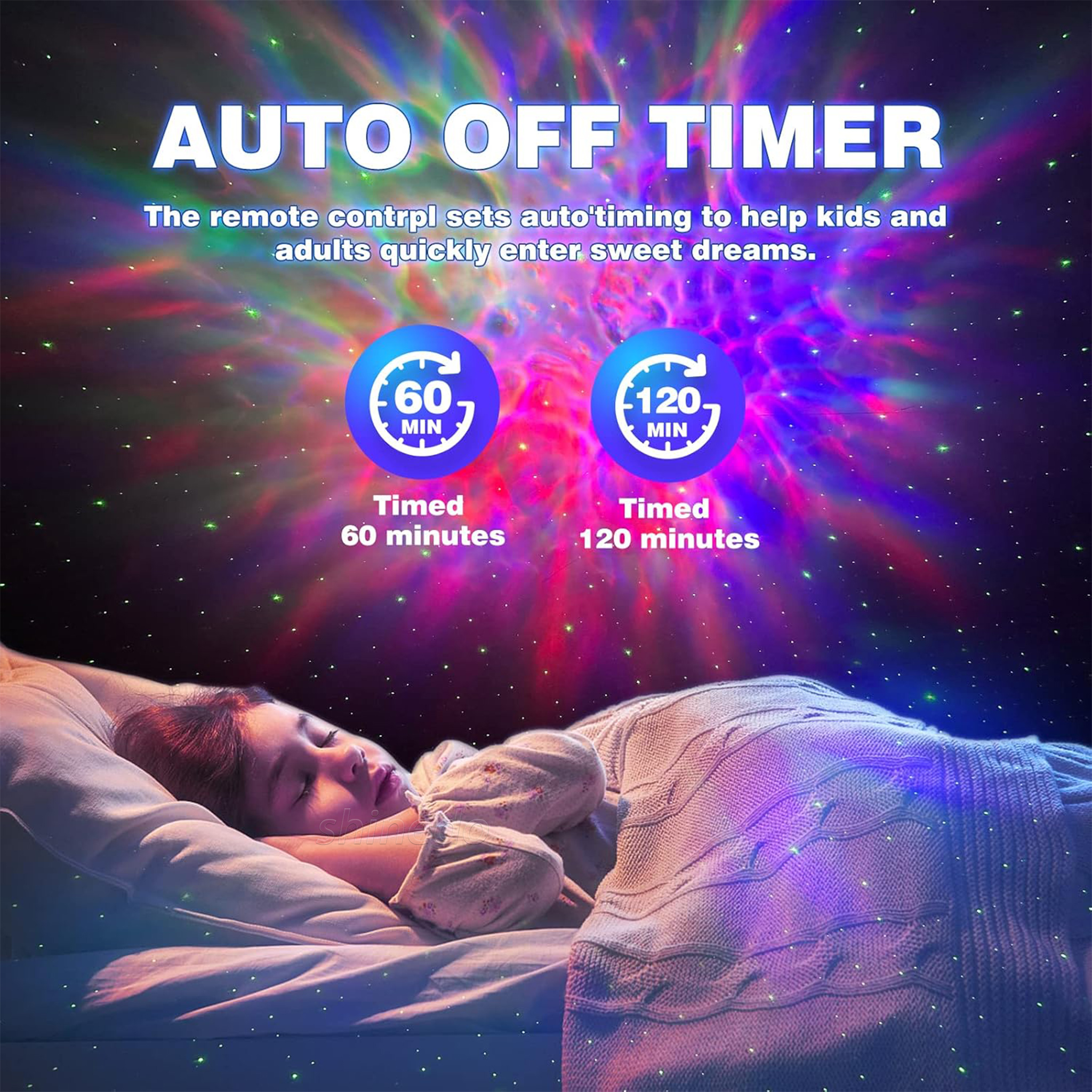 Smart Panda Galaxy Projector and Night Light with Bluetooth, 15 Light Effects