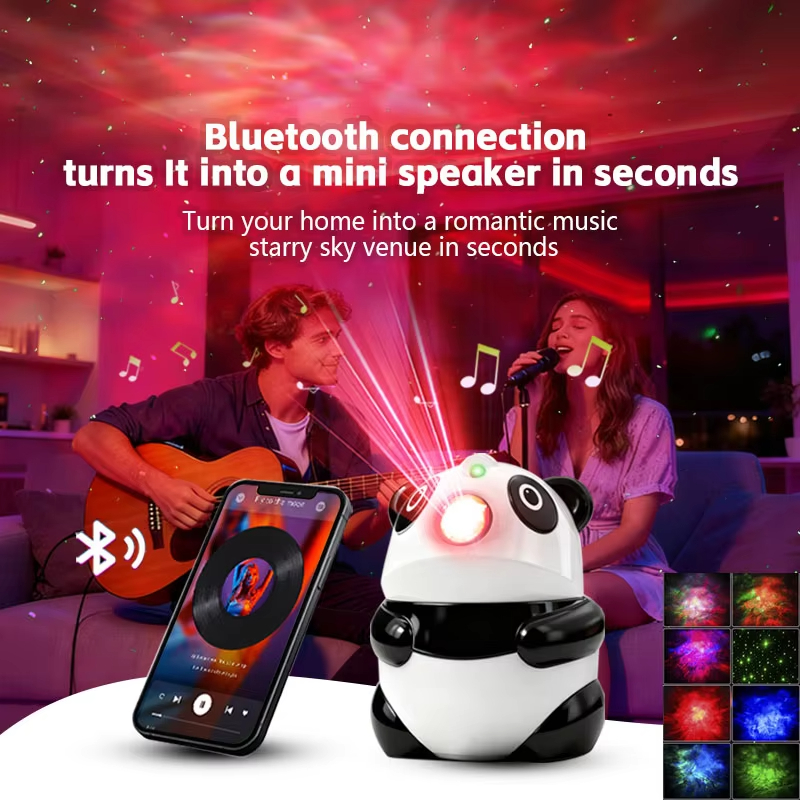 Smart Panda Galaxy Projector and Night Light with Bluetooth, 15 Light Effects