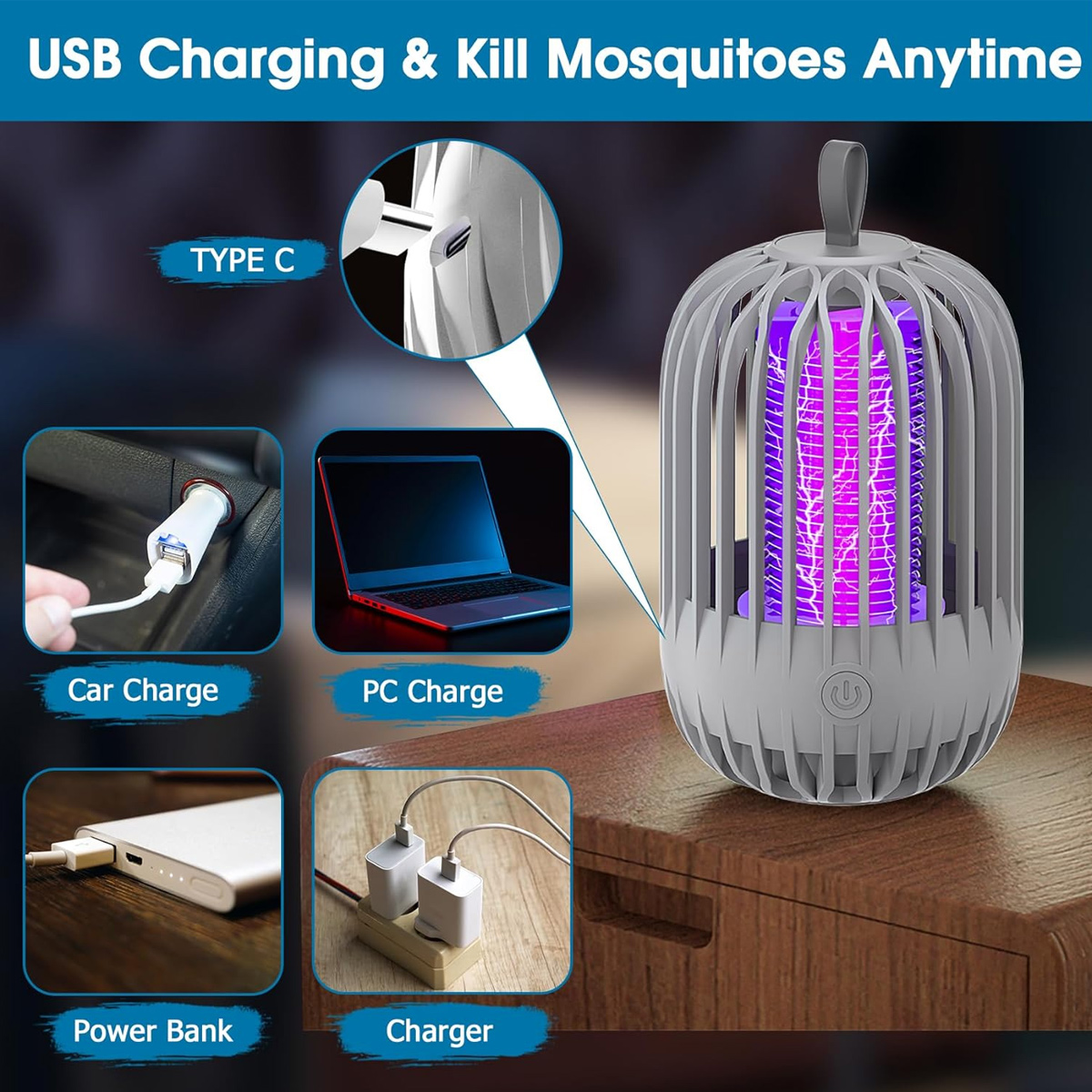 Appareil anti-moustiques et insectes électrique portable