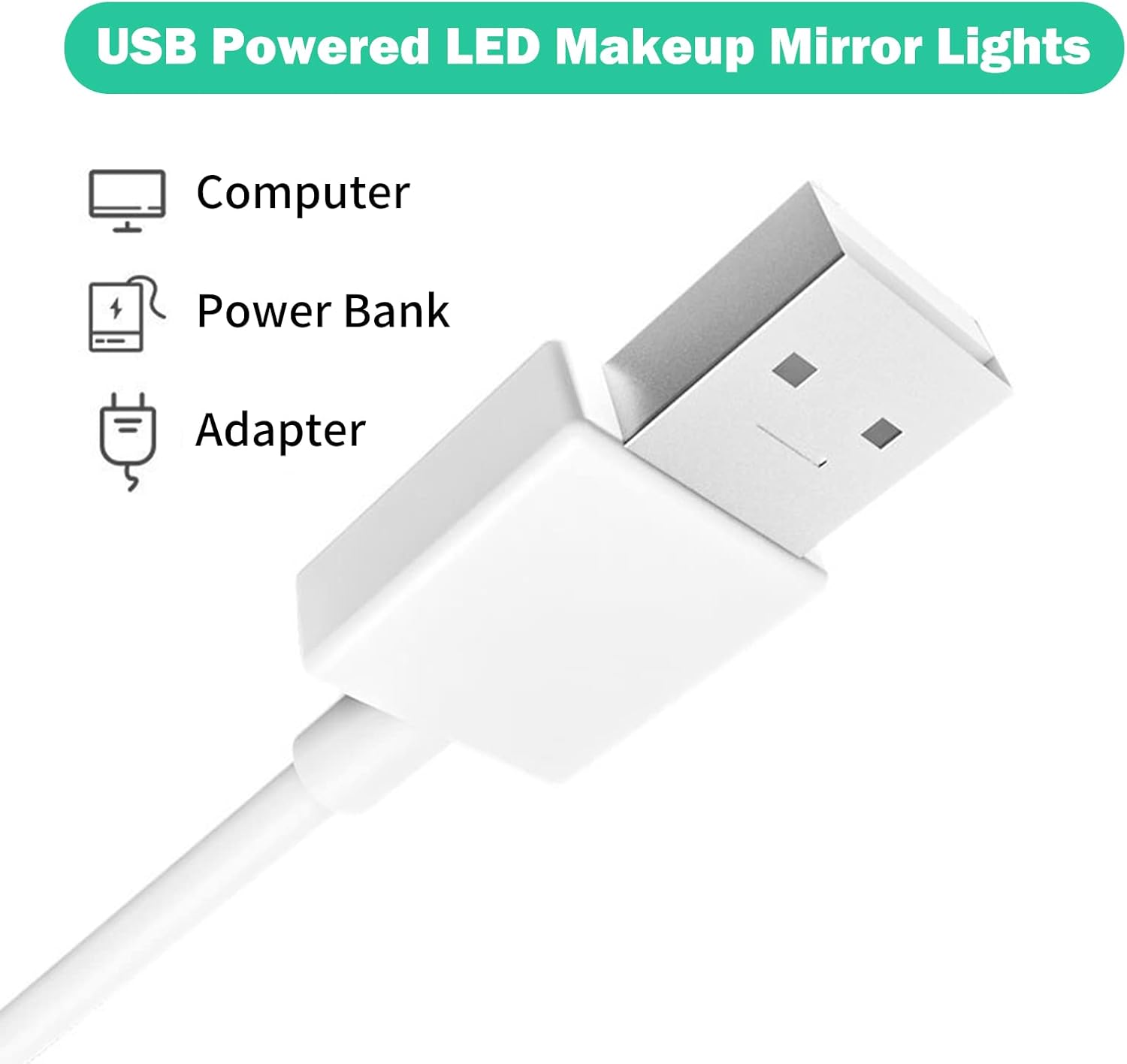 طقم إضاءة مرآة الماكياج 10 مصابيح LED بتحكم باللمس