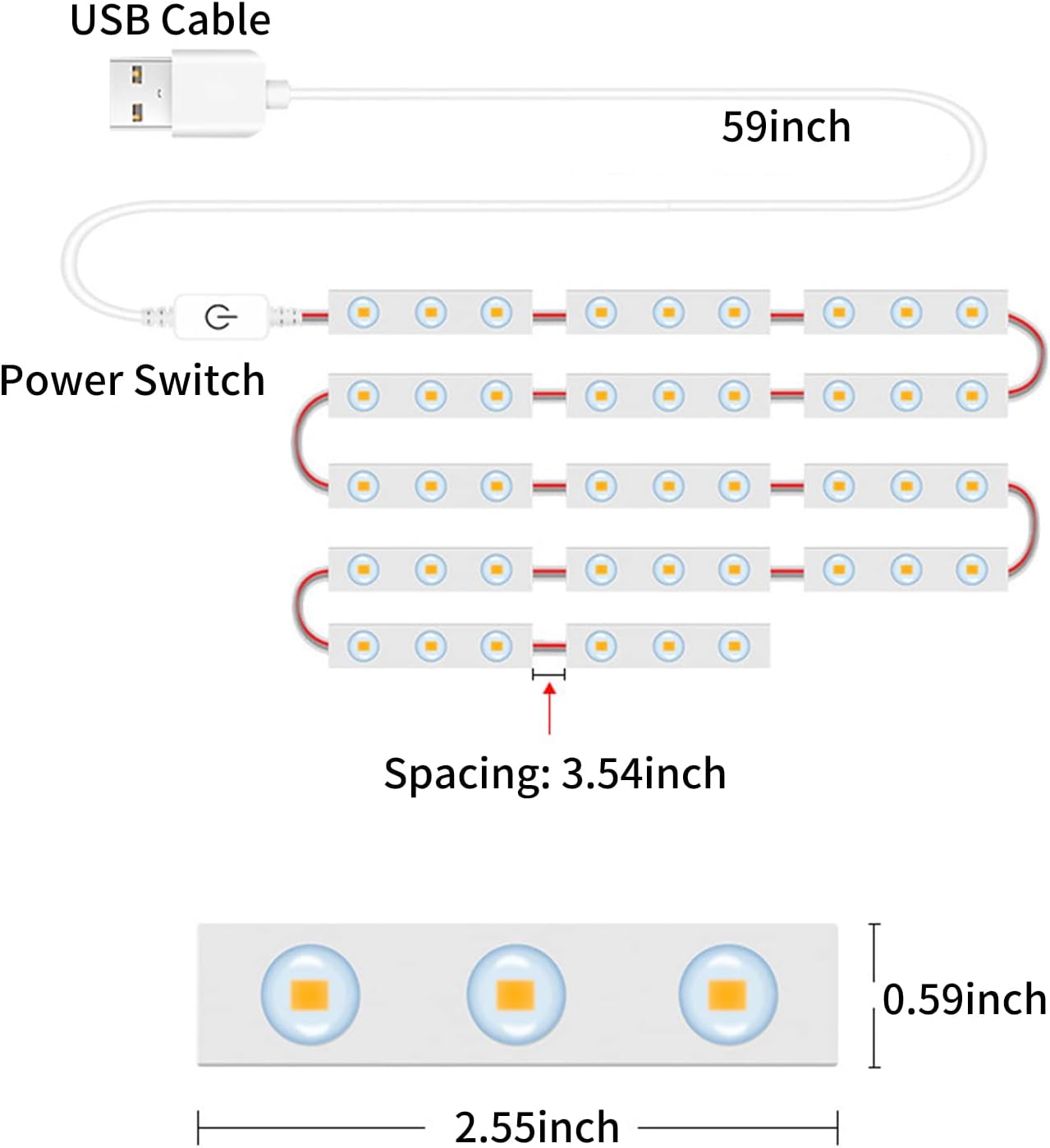 طقم إضاءة مرآة الماكياج 10 مصابيح LED بتحكم باللمس