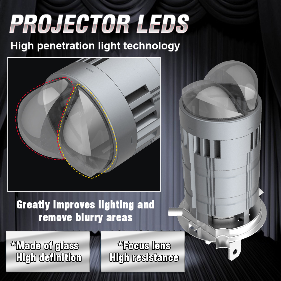 Ampoule LED H4 pour phare moto à double lentille