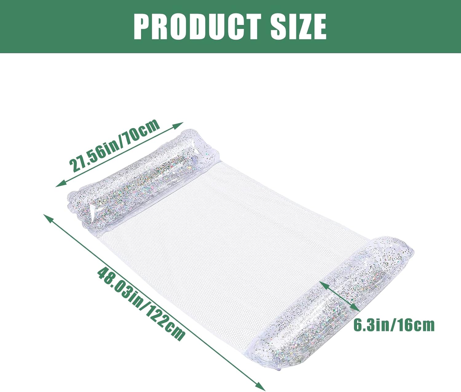 Hamac de piscine flottant 4 en 1 design pailleté